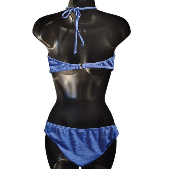 Roxy Swim Bandeau Bikini Blue Womens Size Large - Picture 3 of 5